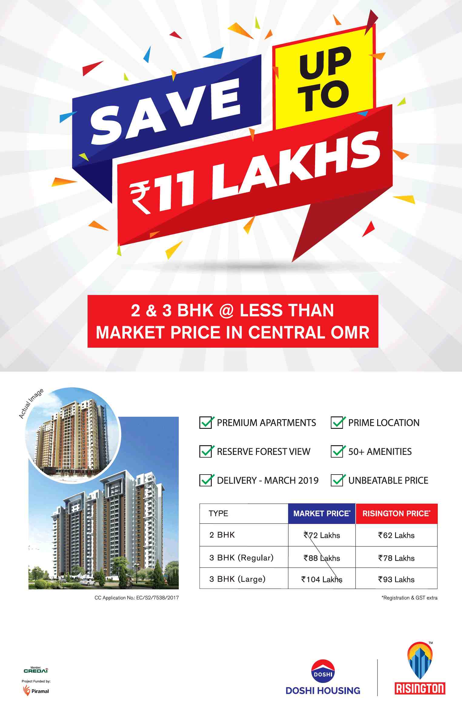 Save up to Rs 11 Lakhs by booking abode at Doshi Risington in Chennai